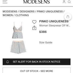 Nwt Pinko polka dot pajama set sz 38